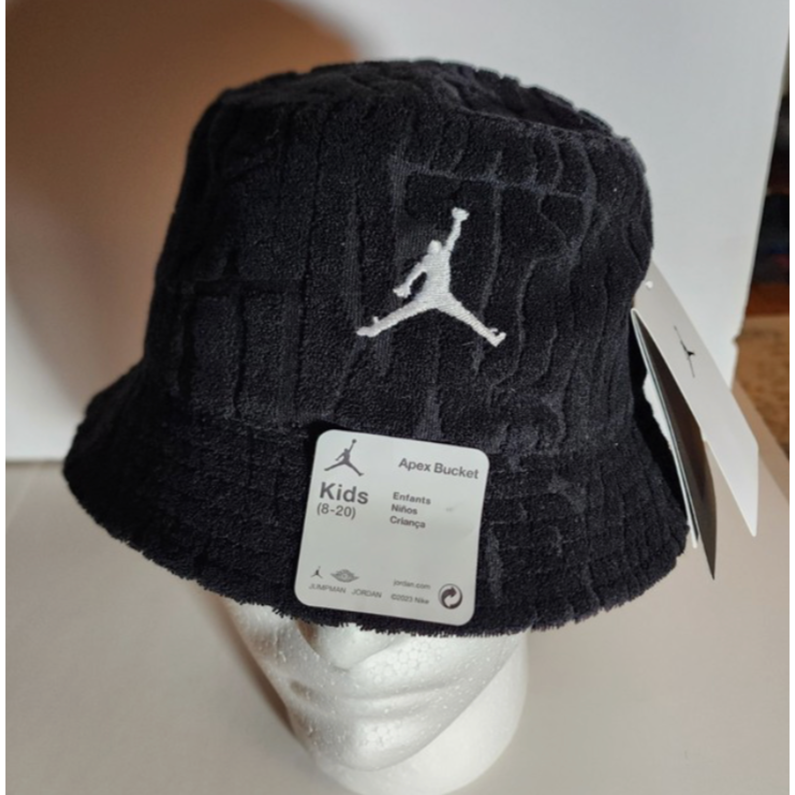Jjordan Flight Apex Bucket Black Jumpman Hat Embroidered Kids Nwt Msrp $28